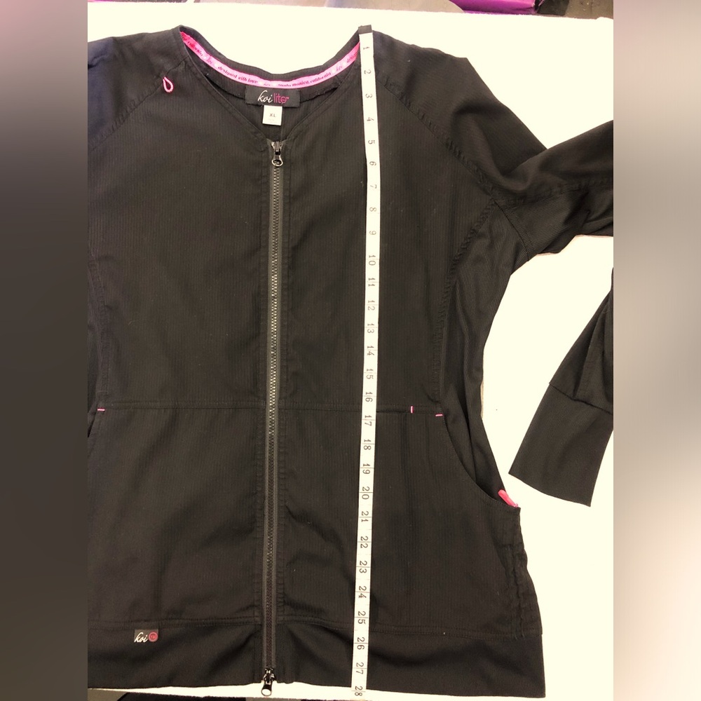 koi Black Bomber Jacket with Pink Top - Picture 11 of 12